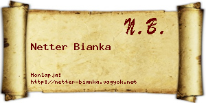 Netter Bianka névjegykártya